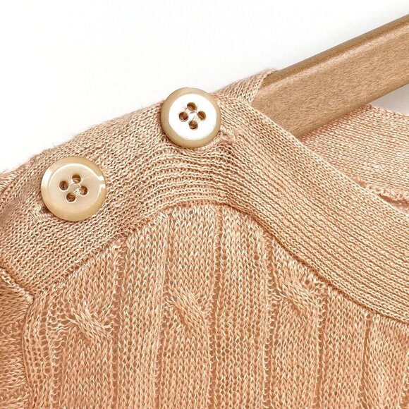 J.Crew Linen Cable Knit Sweater Size XS 3/4 Sleeves Boatneck Preppy - Picture 4 of 9